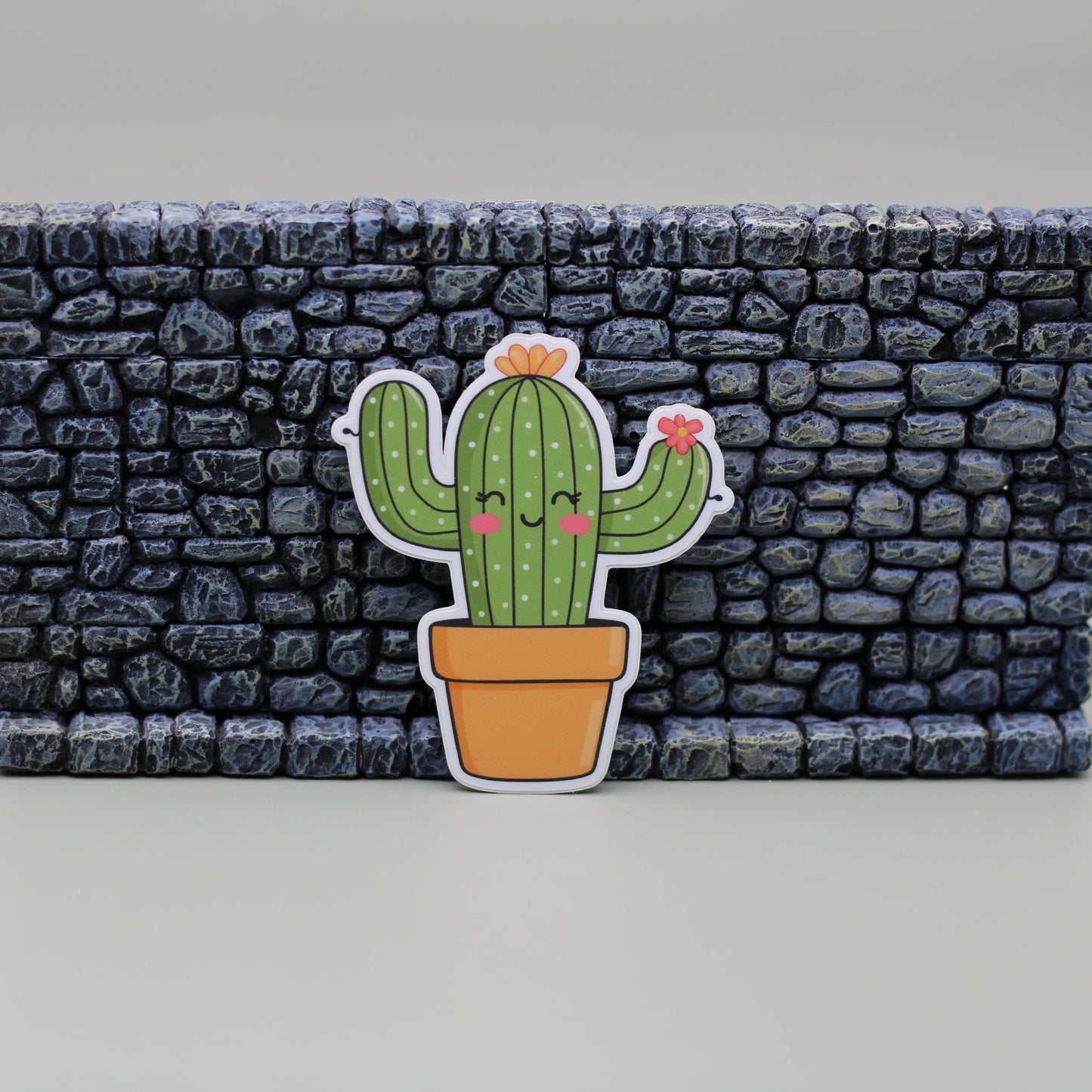 Double Flowering Little Cactus Sticker| Potted Succulent Sticker| Potted Cactus Sticker| Kawaii Cactus