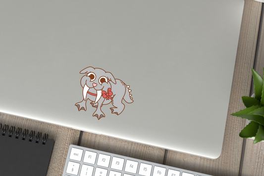 Bunyip Cute Cryptid Heart Valentines Vinyl Sticker Gift