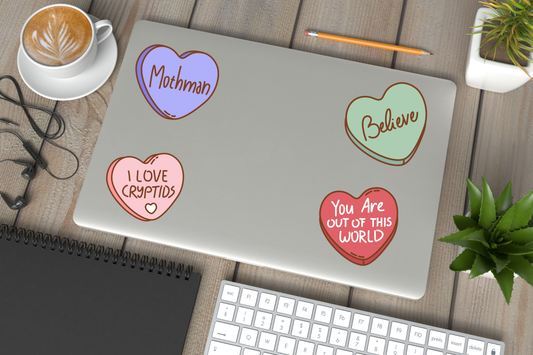 Candy Cryptid Conversation Heart Valentines Vinyl Sticker Gift