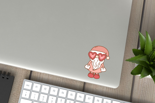 Gnome Cute Cryptid Heart Valentines Vinyl Sticker Gift