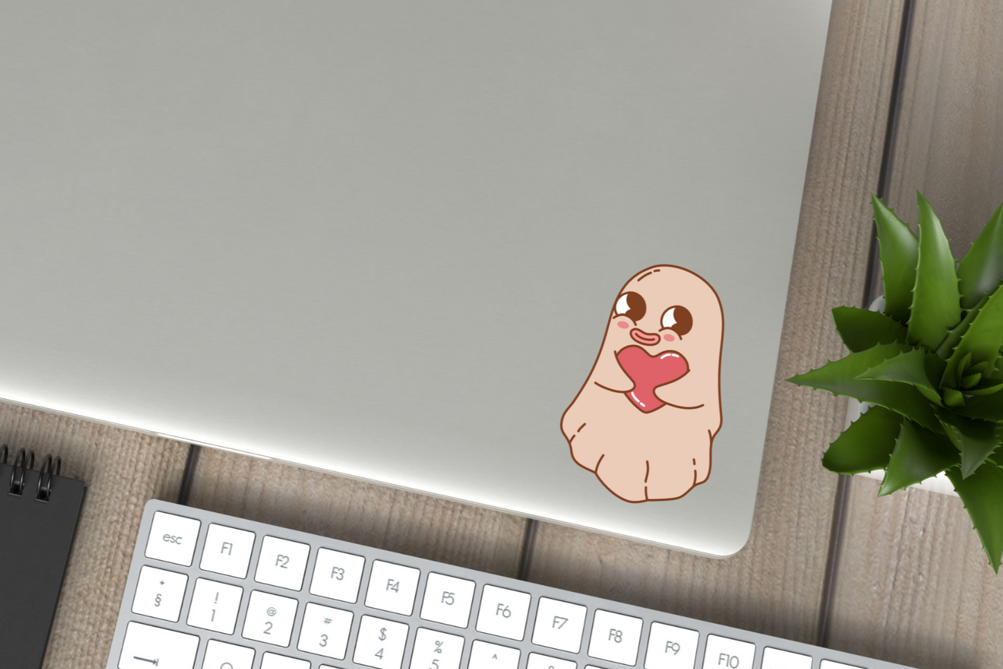Love Ghost Ghoul Cute Cryptid Heart Valentines Vinyl Sticker Gift