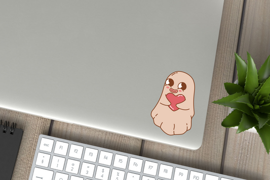 Love Ghost Ghoul Cute Cryptid Heart Valentines Vinyl Sticker Gift