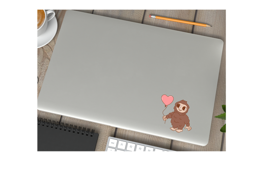 Bigfoot Cryptid Heart Valentines Vinyl Sticker Gift