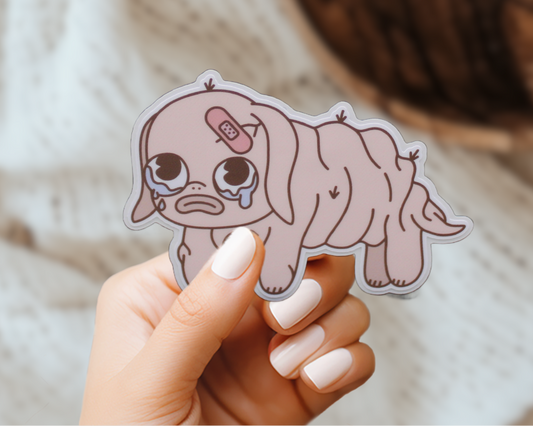 Sad Squonk Cute Cryptid Valentines Vinyl Sticker Gift