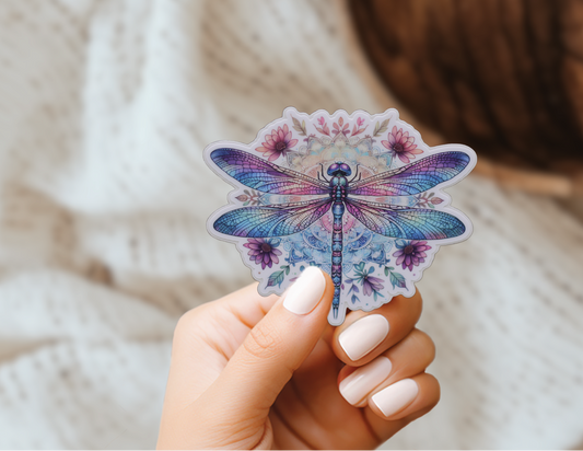 Boho Dragonfly Ombre Vinyl Sticker