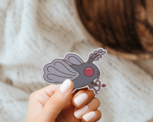 Mothman Cupid Cryptid Heart Valentines Vinyl Sticker Gift