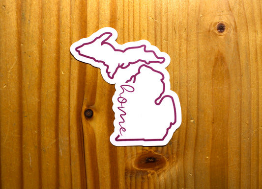 Michigan Home Pink Large Sticker