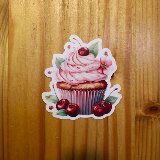 Cherry Cupcake Sticker| Food Sticker| Dessert Sticker