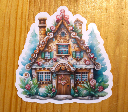 Sweet Gingerbread House Sticker