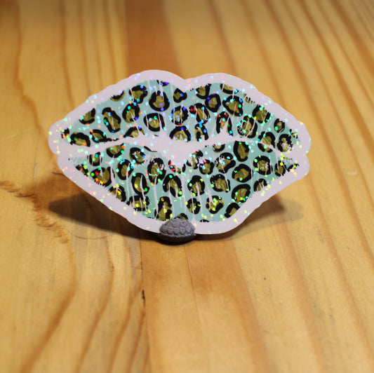 Mint Cheeta Shimmer Smooch Sticker