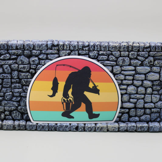 Bigfoot Fishing Sticker| Sasquatch Fishing Sticker|
