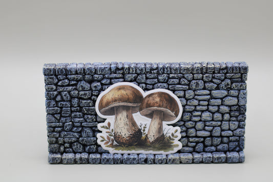 Button Like Mushroom Vintage Sticker Die Cut Vintage Outdoors Forest Woods Nature