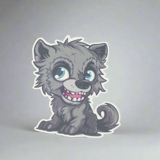 Baby Werewolf Blue Eyes Cute Cryptid Waterproof Vinyl Sticker
