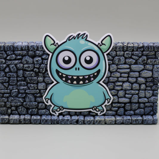 Not So Scary Big Eyed Monster Jim Sticker Waterproof Vinyl
