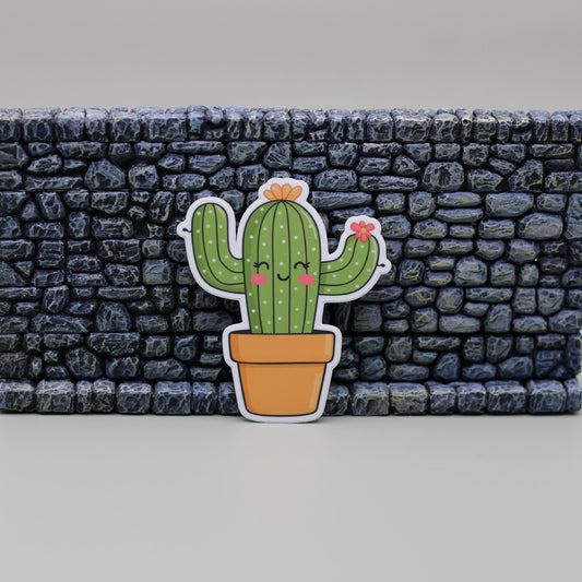 Double Flowering Little Cactus Sticker| Potted Succulent Sticker| Potted Cactus Sticker| Kawaii Cactus