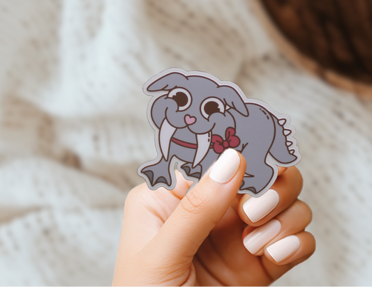Bunyip Cute Cryptid Heart Valentines Vinyl Sticker Gift