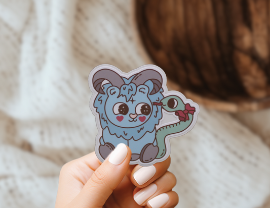 Chimera Cute Cryptid Heart Valentines Vinyl Sticker Gift