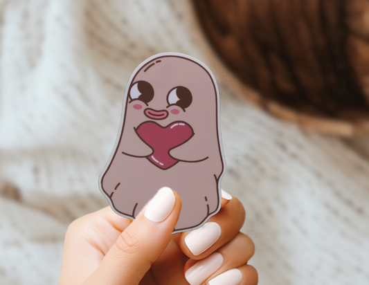 Love Ghost Ghoul Cute Cryptid Heart Valentines Vinyl Sticker Gift