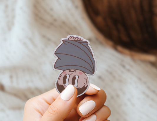 Vampire Cute Cryptid Heart Valentines Vinyl Sticker Gift